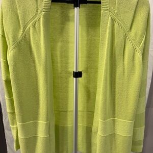 Liz Claiborne Vibrant Green Open Front Cardigan